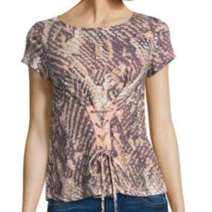 Project Runway reptile print corset tee size small
